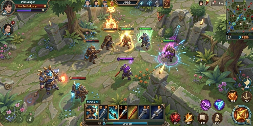 Screenshot gameplay AP686 yang menampilkan pertempuran menarik dalam dunia MMORPG.