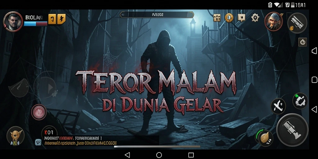 Tampilan gameplay menegangkan dalam BOLA07 yang penuh kegelapan.