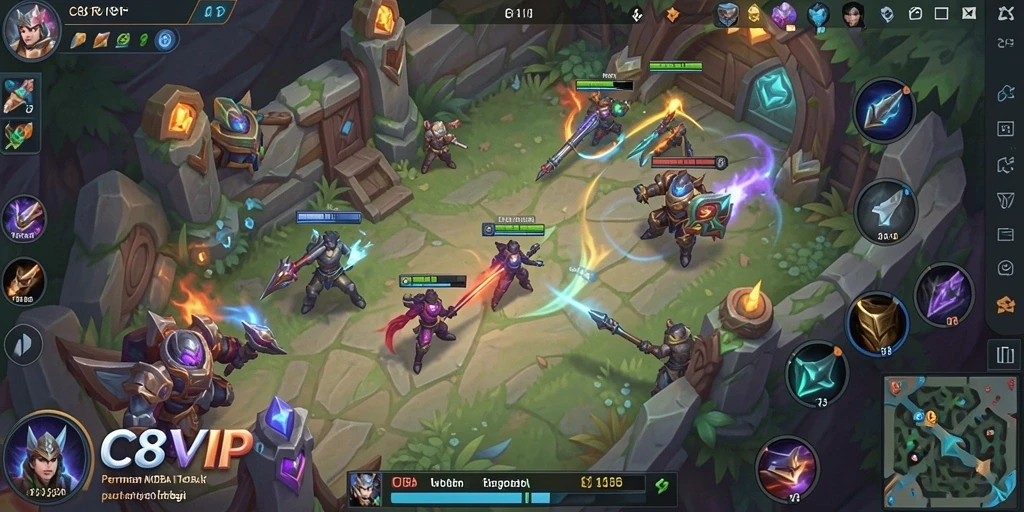 Tampilan menarik dari gameplay C8VIP yang mendebarkan.