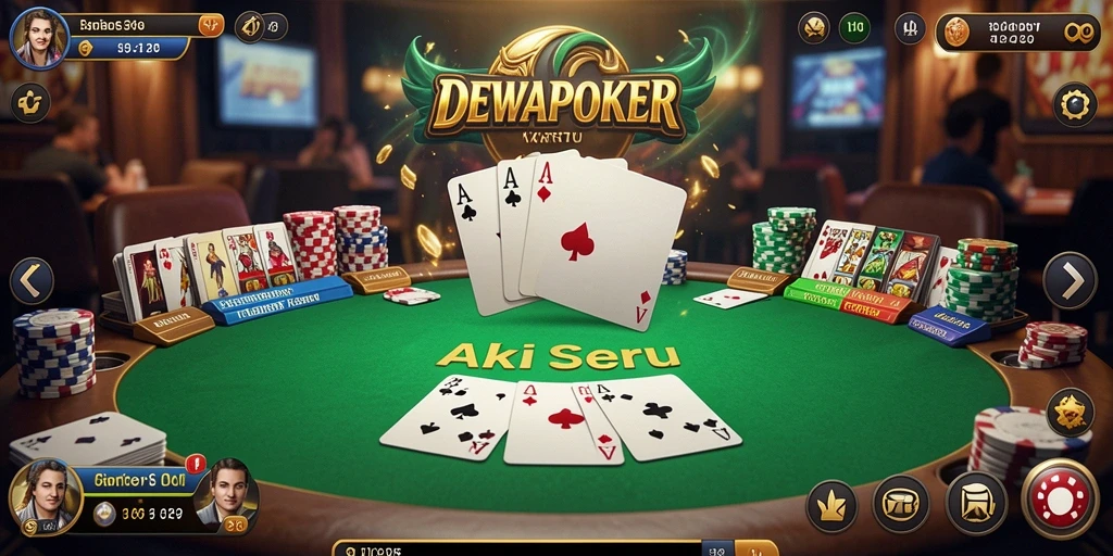 Tangkapan layar <strong>DEWAPOKER</strong> menampilkan gameplay yang mendebarkan dengan aksi seru di meja permainan.