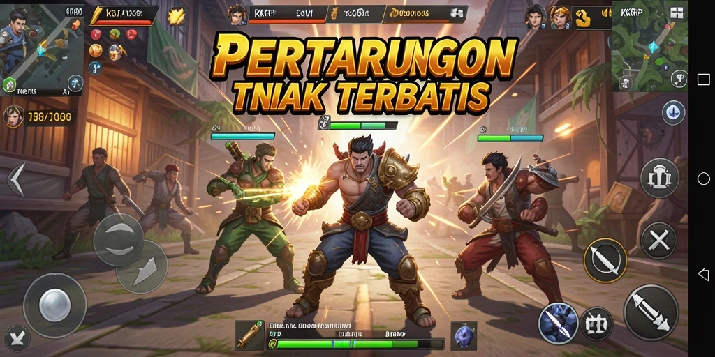 Screenshot KKRP menunjukkan pertarungan karakter dengan grafis yang spektakuler.