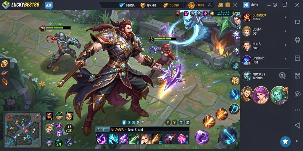 Tampilan gameplay LUCKYBEST88 yang menegangkan di arena pertarungan.
