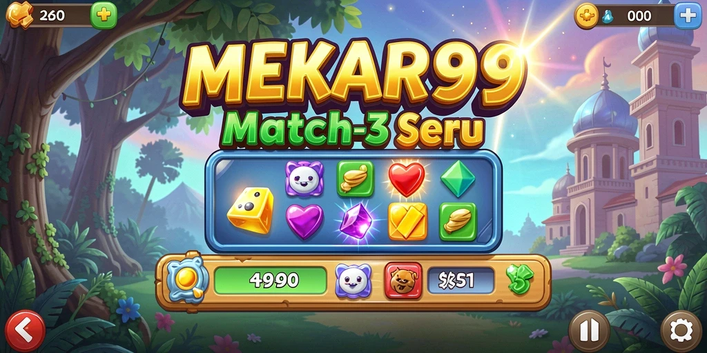 Gameplay seru MEKAR99 dengan berbagai level tantangan.