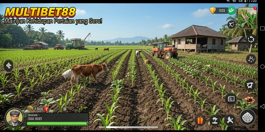 Tampilan seru gameplay <strong>MULTIBET88</strong> saat mengelola pertanian.