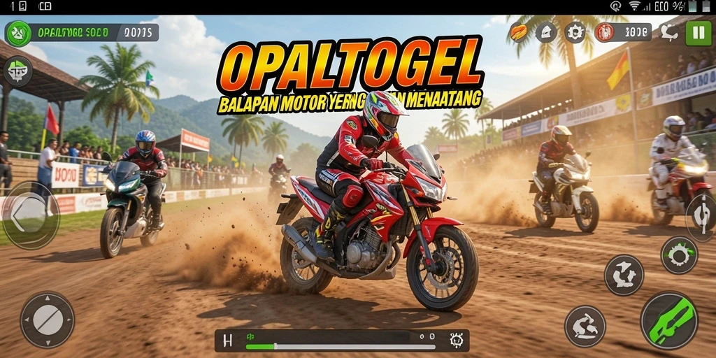 Gameplay balapan motor yang seru dan menantang.