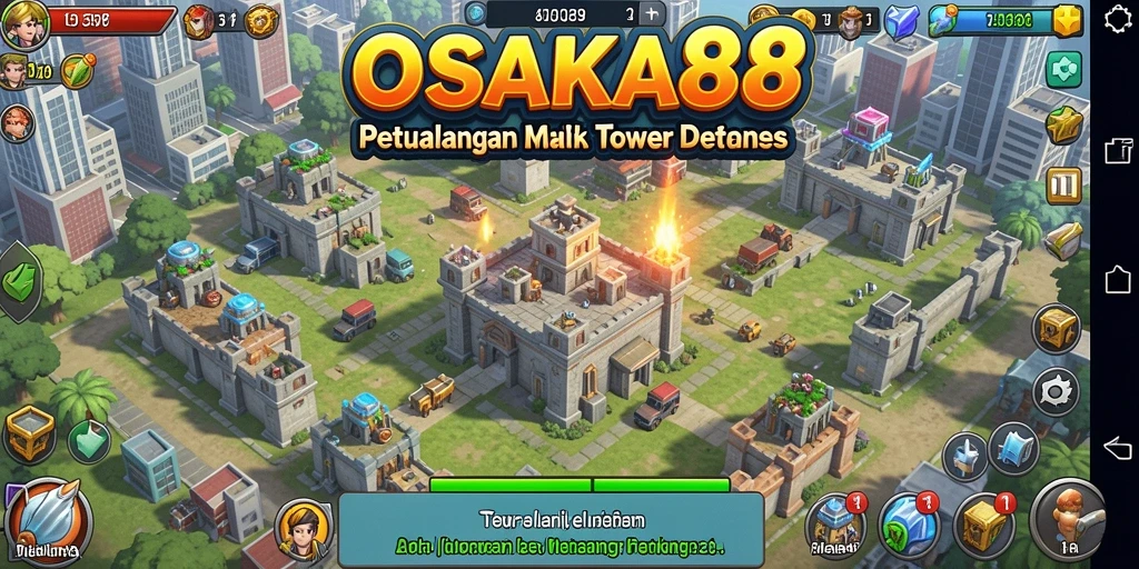 Screenshot utama OSAKA88 menampilkan aksi mendebarkan Tower Defense.