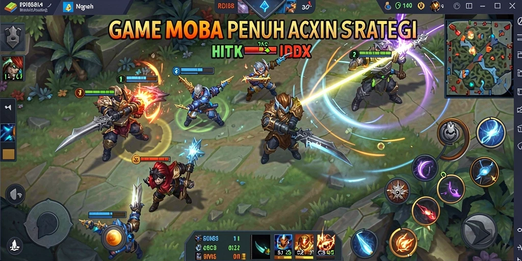 Gameplay seru RDI88 dengan aksi MOBA yang mendebarkan.