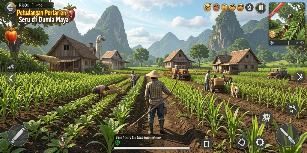 Screenshot RK88 menunjukkan pengalaman bermain bertani yang menyenangkan.