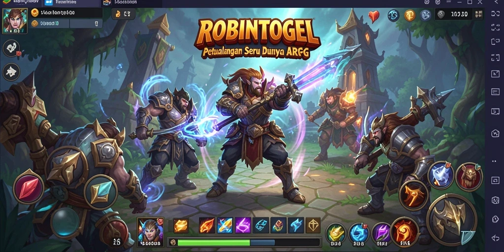 Menampilkan pertarungan seru dalam gameplay ARPG ROBINTOGEL.