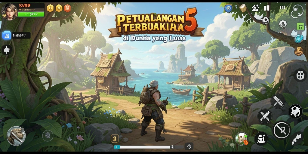 Tangkapan layar dari gameplay <strong>SVIP5</strong> yang menampilkan eksplorasi dunia terbuka yang luas.