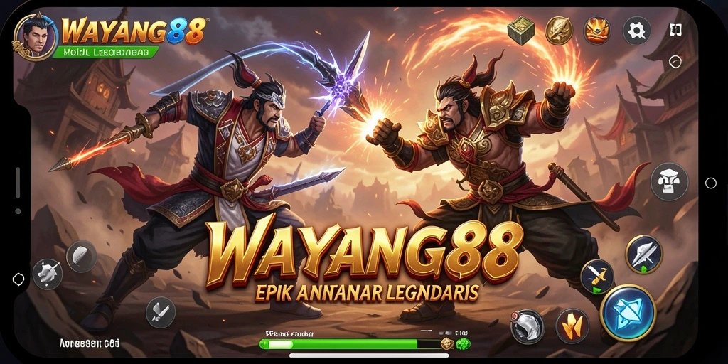 Screenshot WAYANG88 menunjukkan aksi pertarungan yang mendebarkan antara karakter.